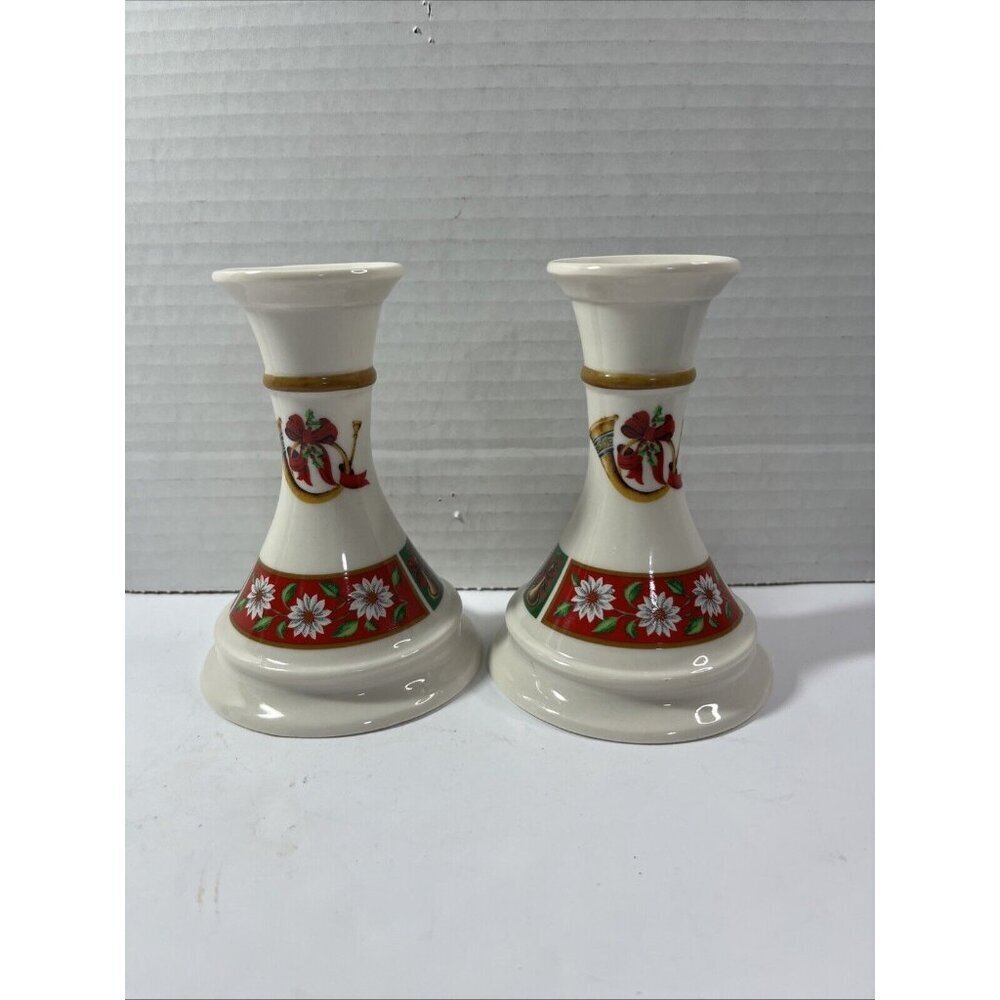 Charlton Hall By Kobe Classic Christmas Candle Sticks Holders Set Of 2 Japan​​